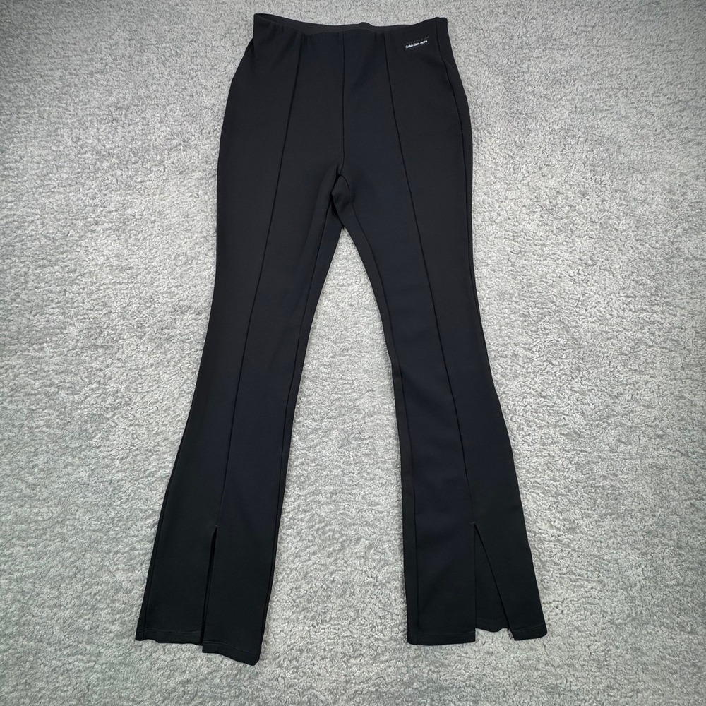 Calvin Klein Jeans Black High Waisted Flared‎ Leggings Pants Womens Size M